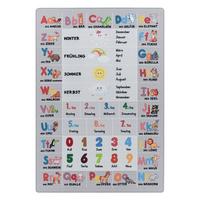 KINDERTEPPICH TRAUN, mit Alphabet-Zahlen-Tiere-Motiv, Grau, 140 x 200 cm - Grau, Textil (200/140cm) - KADIMA DESIGN