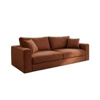 SOFA AMINA Braun Flachgewebe - Schwarz/Braun, Buchenholz/Textil (228/82/101cm) - KAWOLA