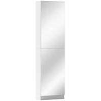 SCHUHSCHRANK Spanplatte Hartglas Weiß - Silberfarben/Weiß, Holzwerkstoff/Textil (20/180/50cm) - HOMCOM