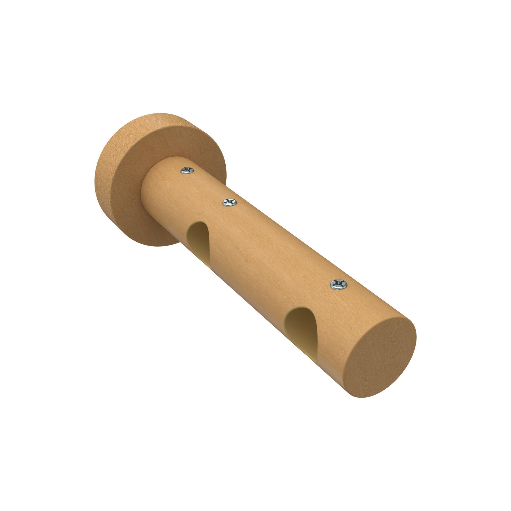 TRÄGER FÜR GARDINENSTANGEN 16 mm Ø, Adrian 2-läufig, Buche - Buchefarben, Holz (14.1/5.3/5.3cm) - INTERDECO