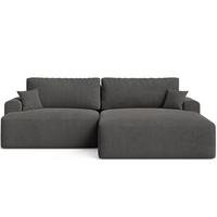 ECKSOFA Serene Dunkelgrau Rechts - Dunkelgrau, Holz/Textil (145/259cm) - Graingold