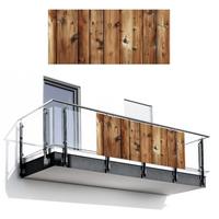 BALKON-SICHTSCHUTZ Holz - Regale - Braun Witterungsbeständig 200x90 cm - Buchefarben, Kunststoff (200/90cm) - MuchoWow