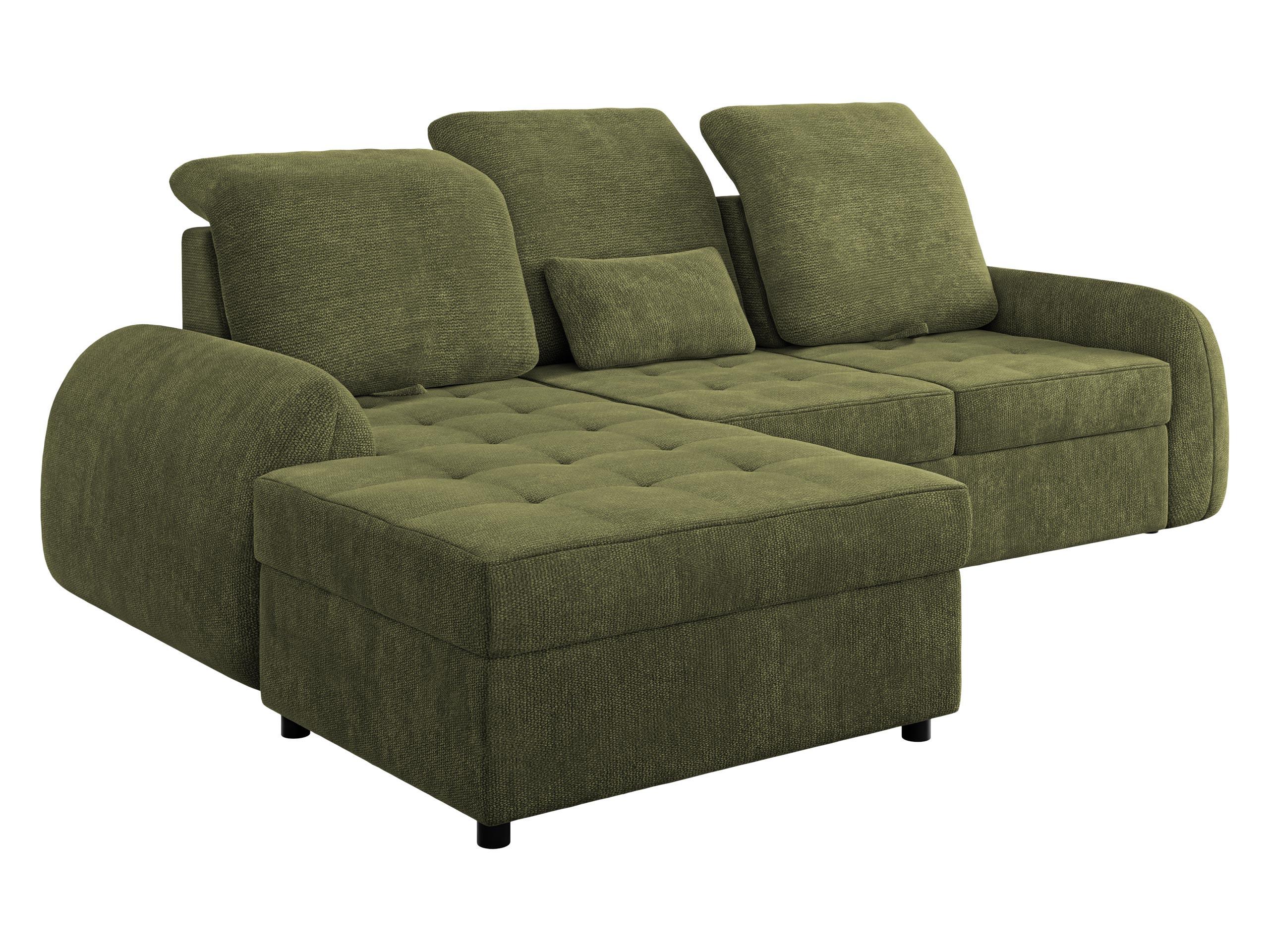 ECKSCHLAFSOFA Soreno, Seite: Links - Schwarz/Grün, Holz/Kunststoff (255/176cm) - MIRJAN24