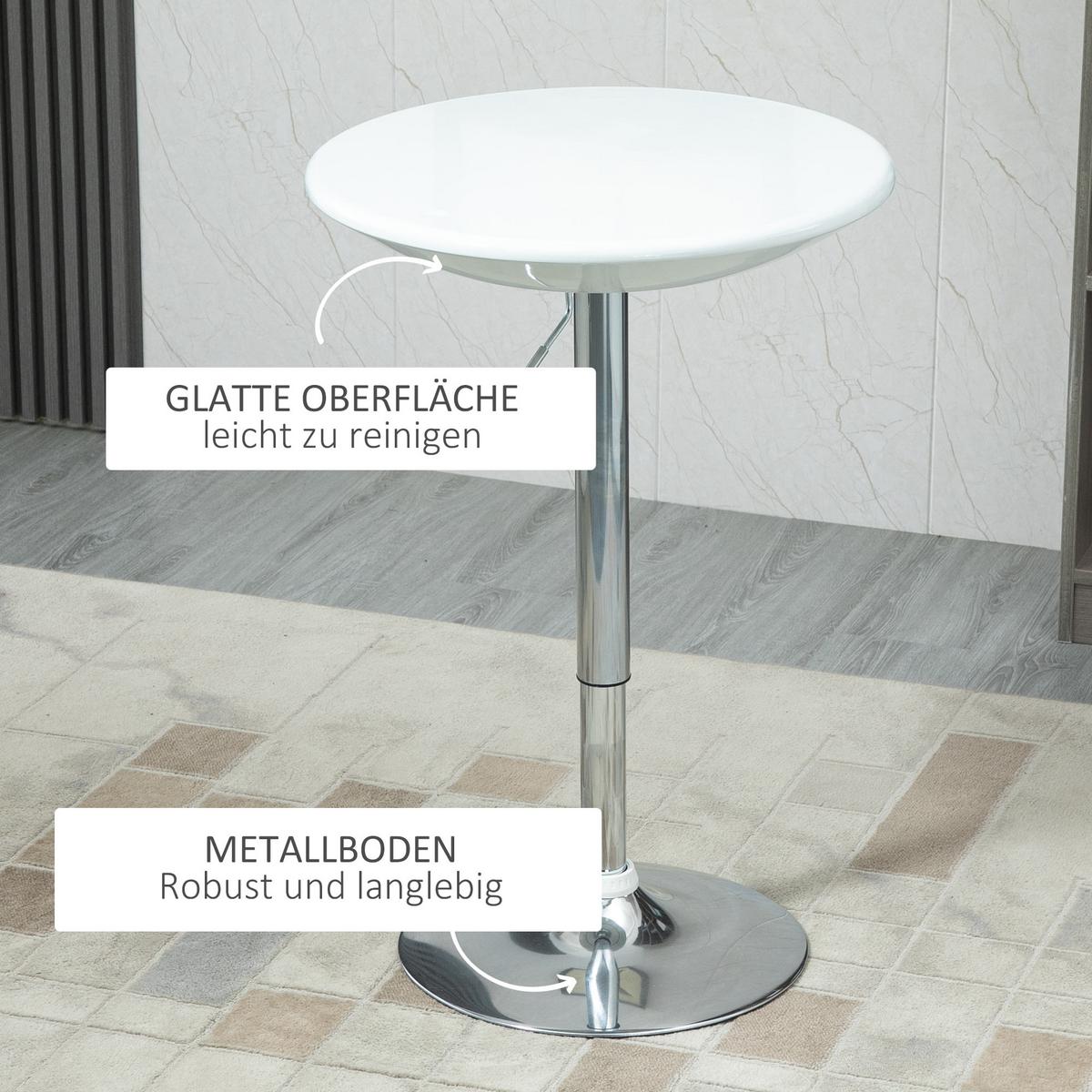 BARTISCH, Metall, ABS-Lackierung, Weiß - Weiß, Metall (61/61/97cm) - HOMCOM