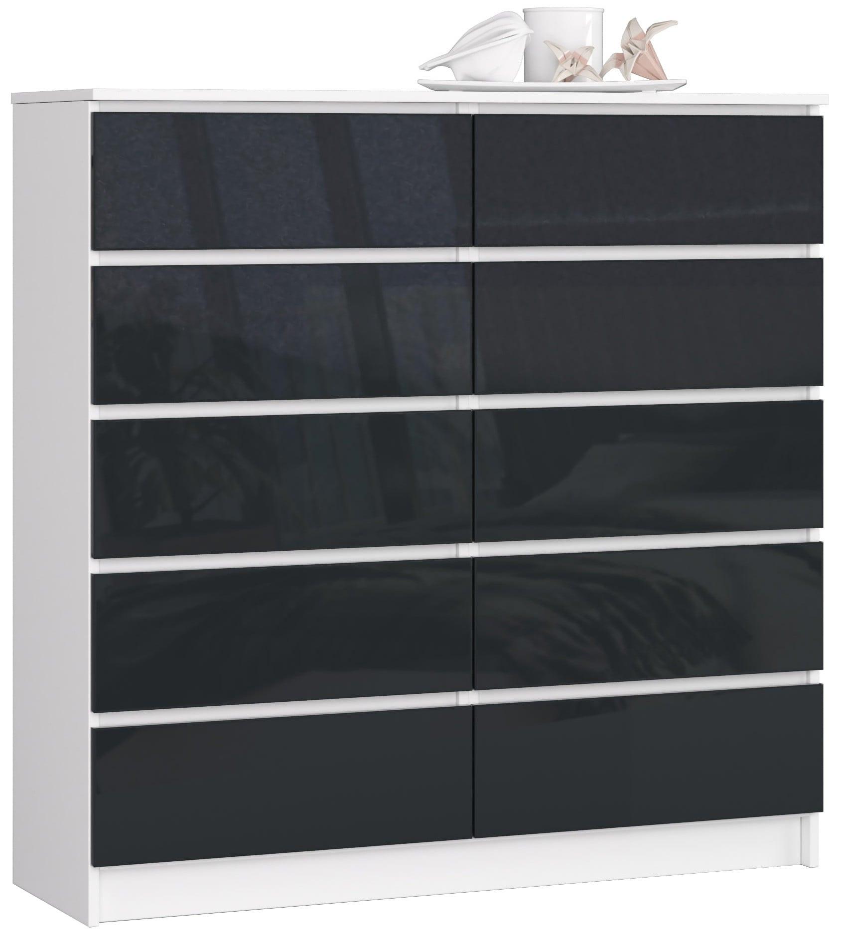 KOMMODE Weiß, Graphit Glanz 121/120/40 - Weiß, Holzwerkstoff (120/121/40cm) - RAUMHIRSCH FURNITURE