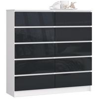 KOMMODE Weiß, Graphit Glanz 121/120/40 - Weiß, Holzwerkstoff (120/121/40cm) - RAUMHIRSCH FURNITURE
