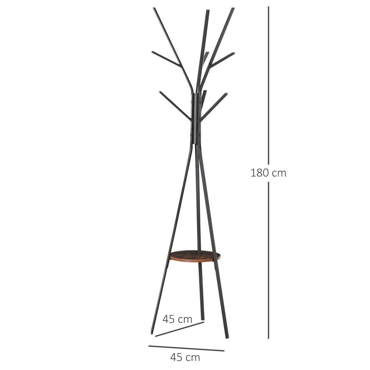 KLEIDERSTÄNDER - Braun, Metall (45/180/45cm) - HOMCOM