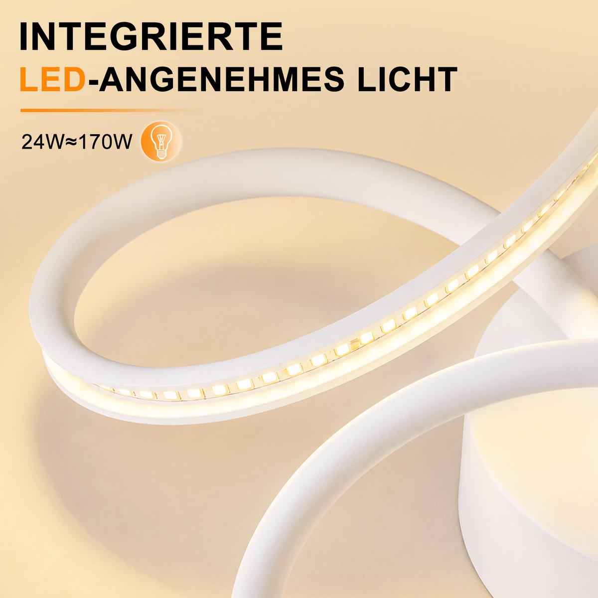 LED DECKENLEUCHTE Aelvith 36/25/8.5 cm - Weiß, Kunststoff/Metall (36/25/8.5cm) - ZMH