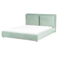 WASSERBETT 160/200 cm Mintgrün Bajonna - Schwarz/Mintgrün, Textil (160/200cm) - Beliani