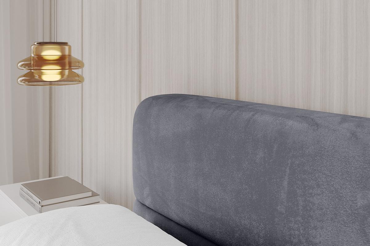 POLSTERBETT mit Bettkasten, Fußteil und Lattenrost, Boxbett mit Matratze H3/H4 - ENORA-Z-V1 180x200 Dunkelgrau - Dunkelgrau, Holzwerkstoff/Textil (180/200cm) - ALTDECOR