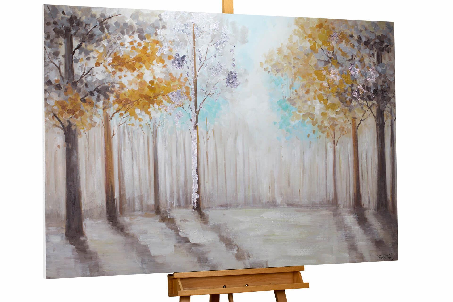 ACRYLBILD HANDGEMALT 120/80 cm - Braun/Grau, Holz/Textil (120/80cm) - KUNSTLOFT