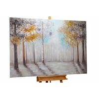 ACRYLBILD HANDGEMALT 120/80 cm - Braun/Grau, Holz/Textil (120/80cm) - KUNSTLOFT