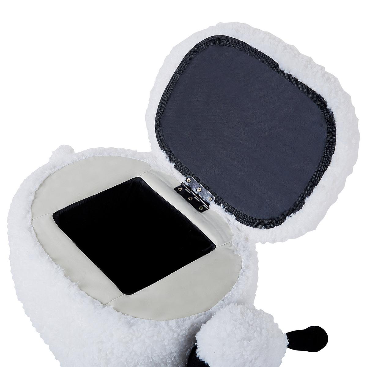 TIERHOCKER Weiß Sheep 35/55/40 cm - Weiß, Kunststoff/Textil (55/40/35cm) - Beliani