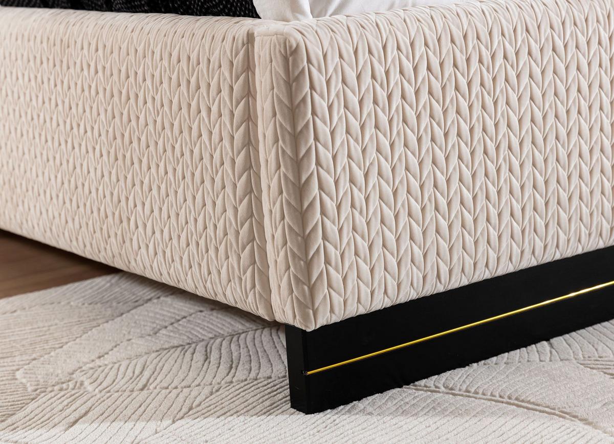 POLSTERBETT Hamilton Magic Velvet Set.1 - Braun, Holzwerkstoff/Textil (140/200cm) - Fun Möbel