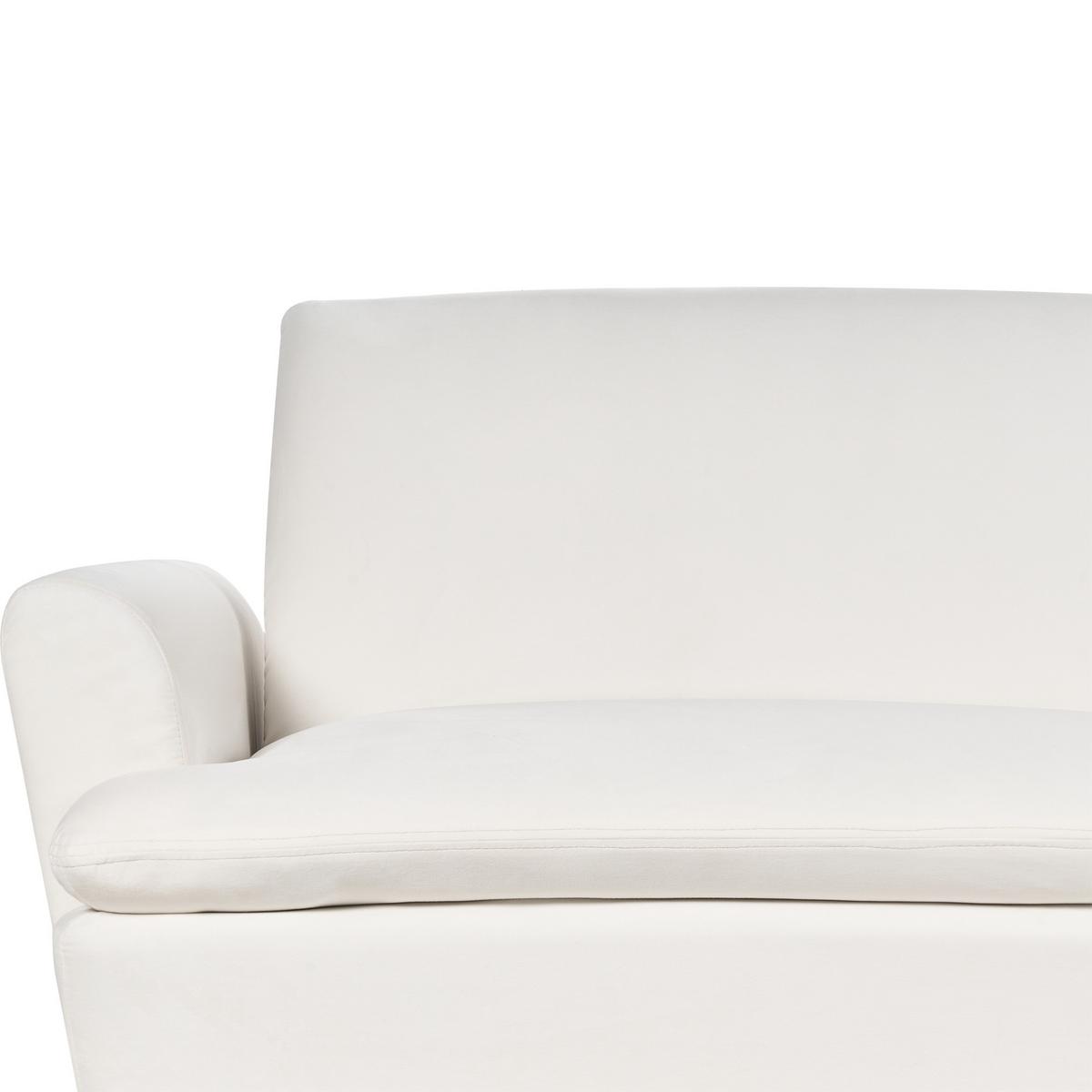 3-SITZER-SCHLAFSOFA Samtstoff Cremeweiß Vettre - Goldfarben/Weiß, Textil (210/88/84cm) - Beliani