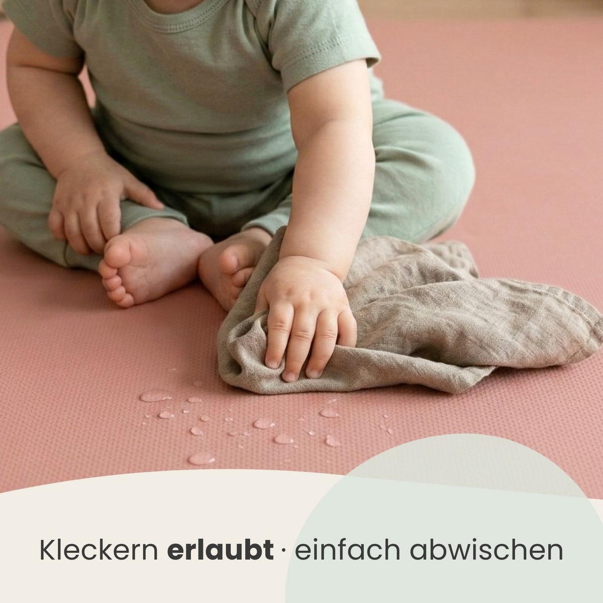 SPIELMATTE mit Rand - 90/90/1 cm Puzzlematte Rosa - Rosa, Kunststoff (30/30cm) - Littletom