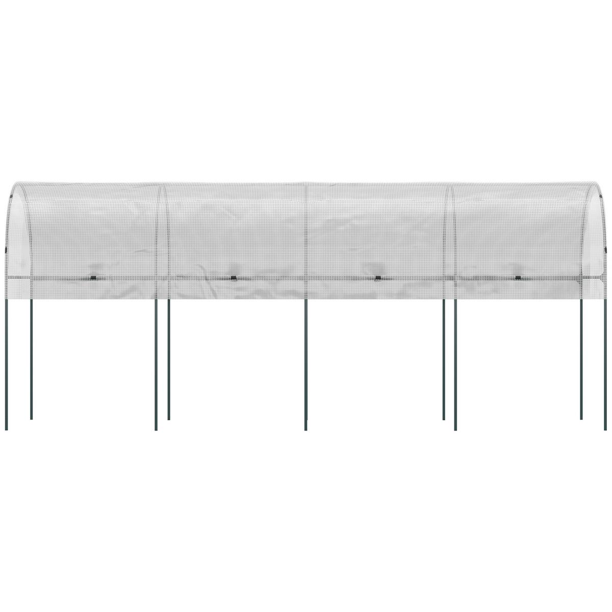 TOMATENGEWÄCHSHAUS, Winddichtes Foliengewächshaus, für Garten Balkon, Stahl, PE, Weiß - Weiß, Kunststoff/Metall (120/170/400cm) - Outsunny