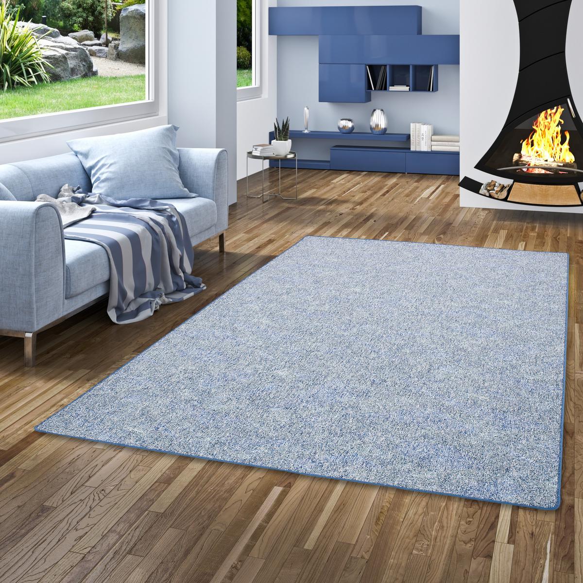 SCHLINGENTEPPICH MEMORY MELIERT - Blau, Textil (200/250cm) - Snapstyle