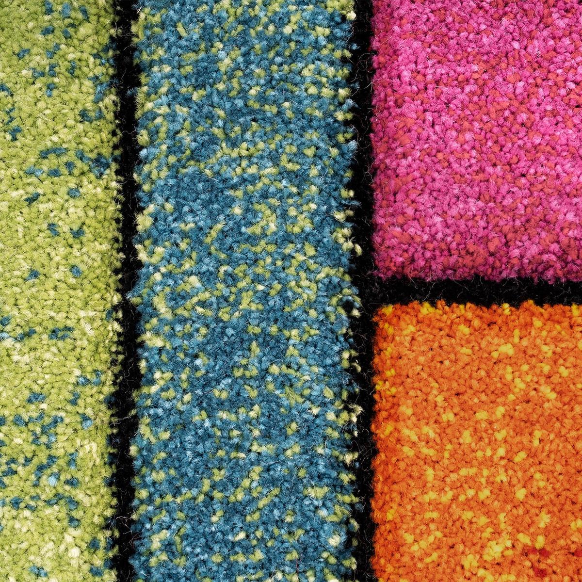 KURZFLORTEPPICH, geometrisch, Florhöhe 13 mm, Mehrfarbig, 60 x 110 cm - Multicolor, Textil (110/60cm) - KADIMA DESIGN