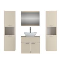 BADMÖBEL-SET LUMIRE IV Kaschmir Matt mit Spiegel - Beige, Holzwerkstoff (60/52/46cm) - Lookway