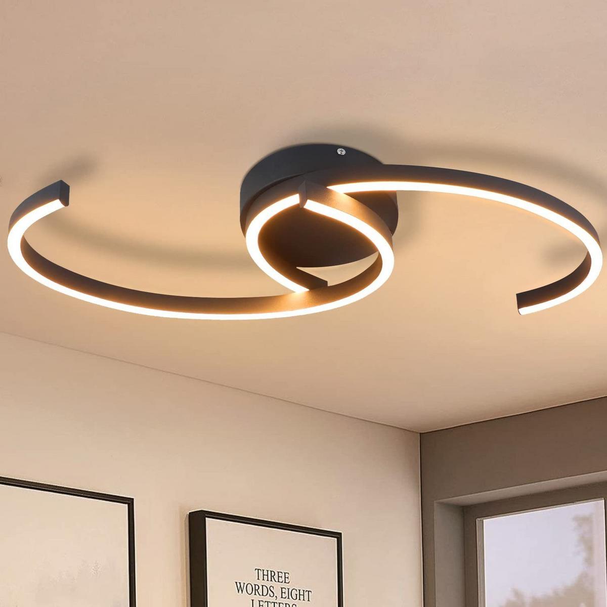 LED-DECKENLEUCHTE Oliver 60/16/9 cm - Schwarz, Metall (60/16/8cm) - ZMH