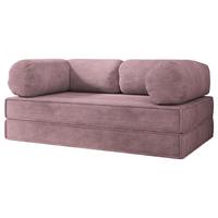 BETTSOFA ALVIO aus Schaumstoff Cordstoff Lila Schlaffunktion - Lila, Textil (170/68/80cm) - MASSENO