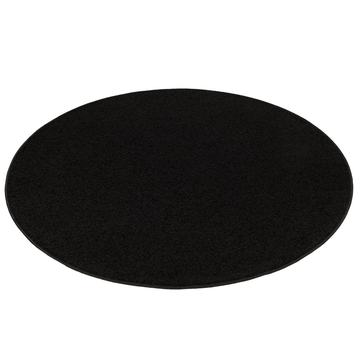 HOCHFLOR VELOURS TEPPICH COTTAGE RUND - Schwarz, Textil (100/100cm) - Snapstyle