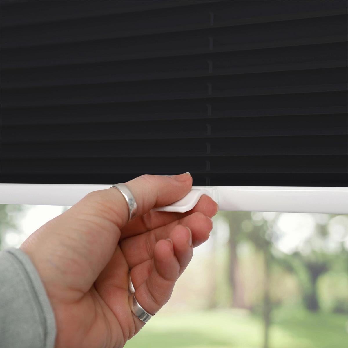 PLISSEE Thermo Basic 75 x 150cm Klemmfix ohne Bohren - Schwarz, Textil (75/150/150cm) - Deco-Raum