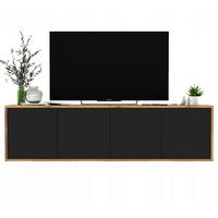 TV-SCHRANK Apollo2 Eiche wotan Schwarz Matt 150 cm - Schwarz, Holzwerkstoff (150/39/35cm) - Meble Lindner