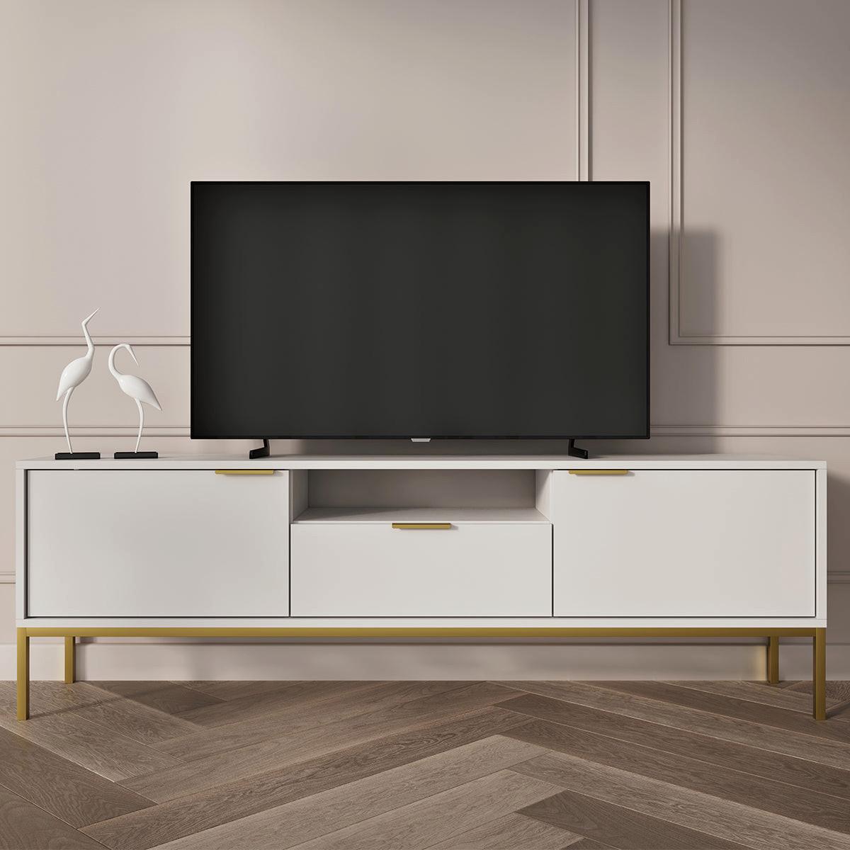 TV-MÖBEL Seattle Weiß - Weiß, Holzwerkstoff (175/56.4/33cm) - Petits-meubles