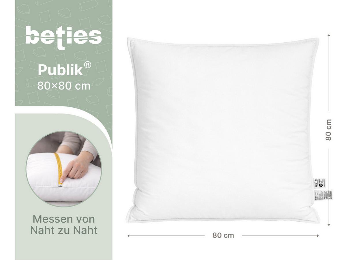 FEDERKISSEN Publik 80/80 cm - Creme, Textil (80/80cm) - beties Heimtextil