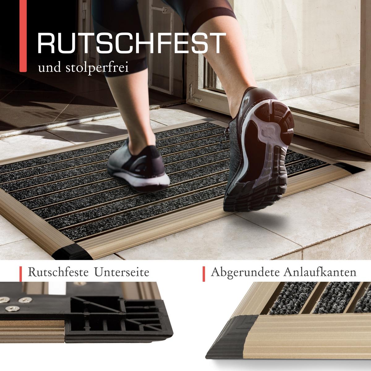 ALU-FUSSMATTE AluGant - Champagner, Metall (80/50cm) - BoMoe