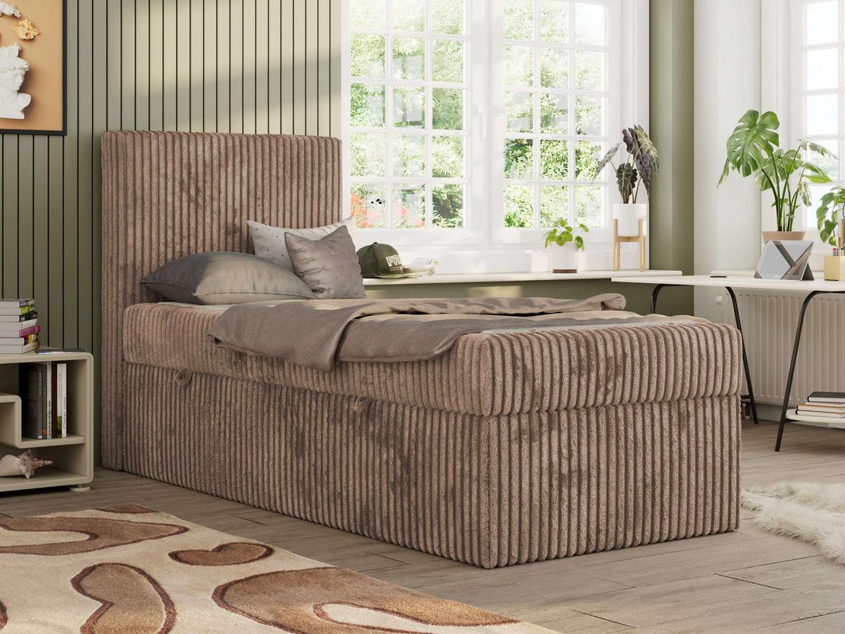 JUGENDBETT TILIO 90/200 - Braun - H3 - Links Seite - Braun, Textil (90/200cm) - MKS