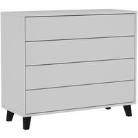 KOMMODE Home mit 4 Schubladen, 100 cm, ohne Griffe, Weiß - Schwarz/Weiß, Holzwerkstoff (80/85/40cm) - Beautysofa