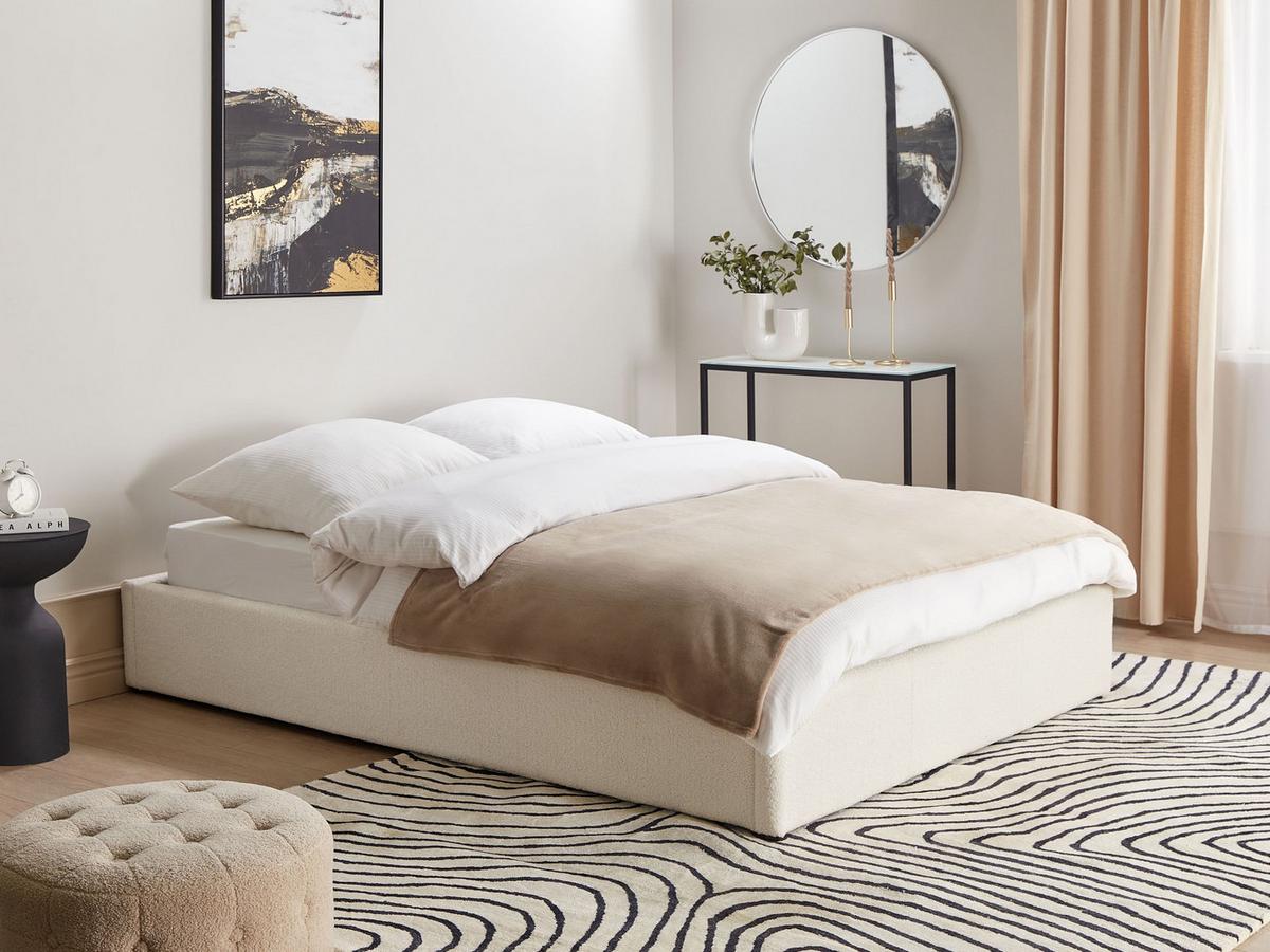 OTTOMANE-BETT 140/200 cm Weiß Dinan - Weiß, Textil (140/200cm) - Beliani