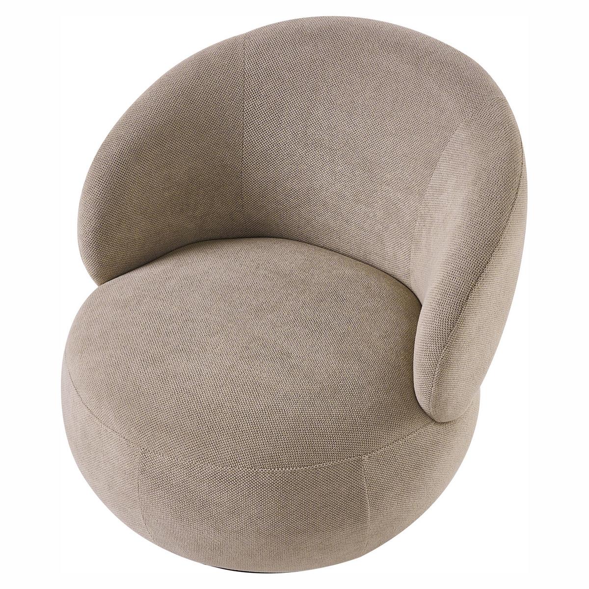 DREHSESSEL Taupe Vammala - Taupe, Textil/Metall (73/69/82cm) - Beliani