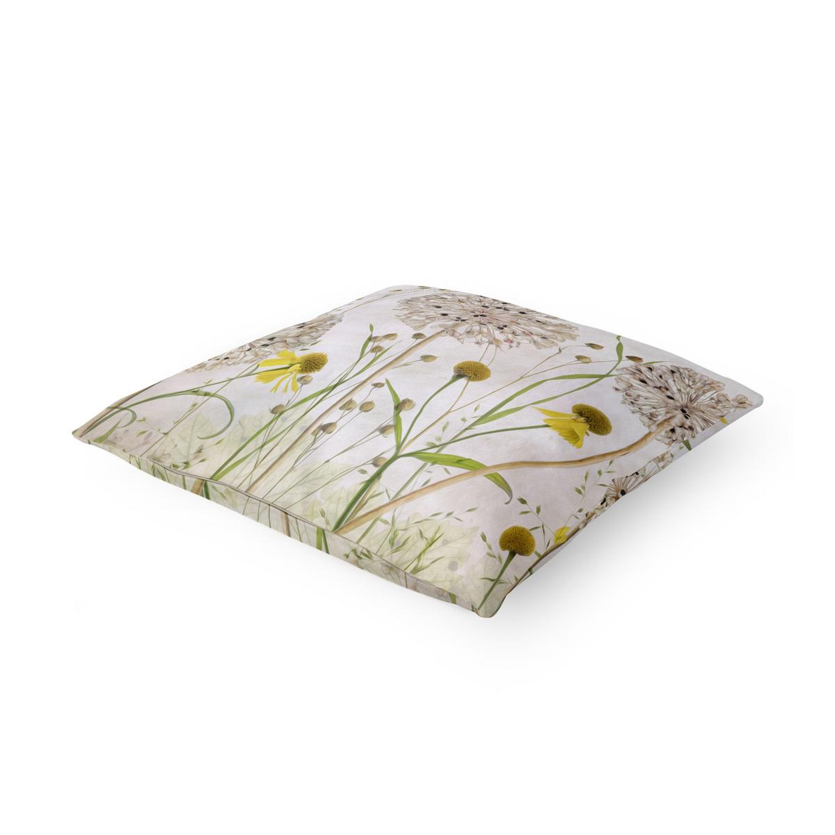 DEKOKISSEN Allium und Helenium Illustration 40/40 cm - Beige, Textil (40/40/10cm) - Bilderwelten