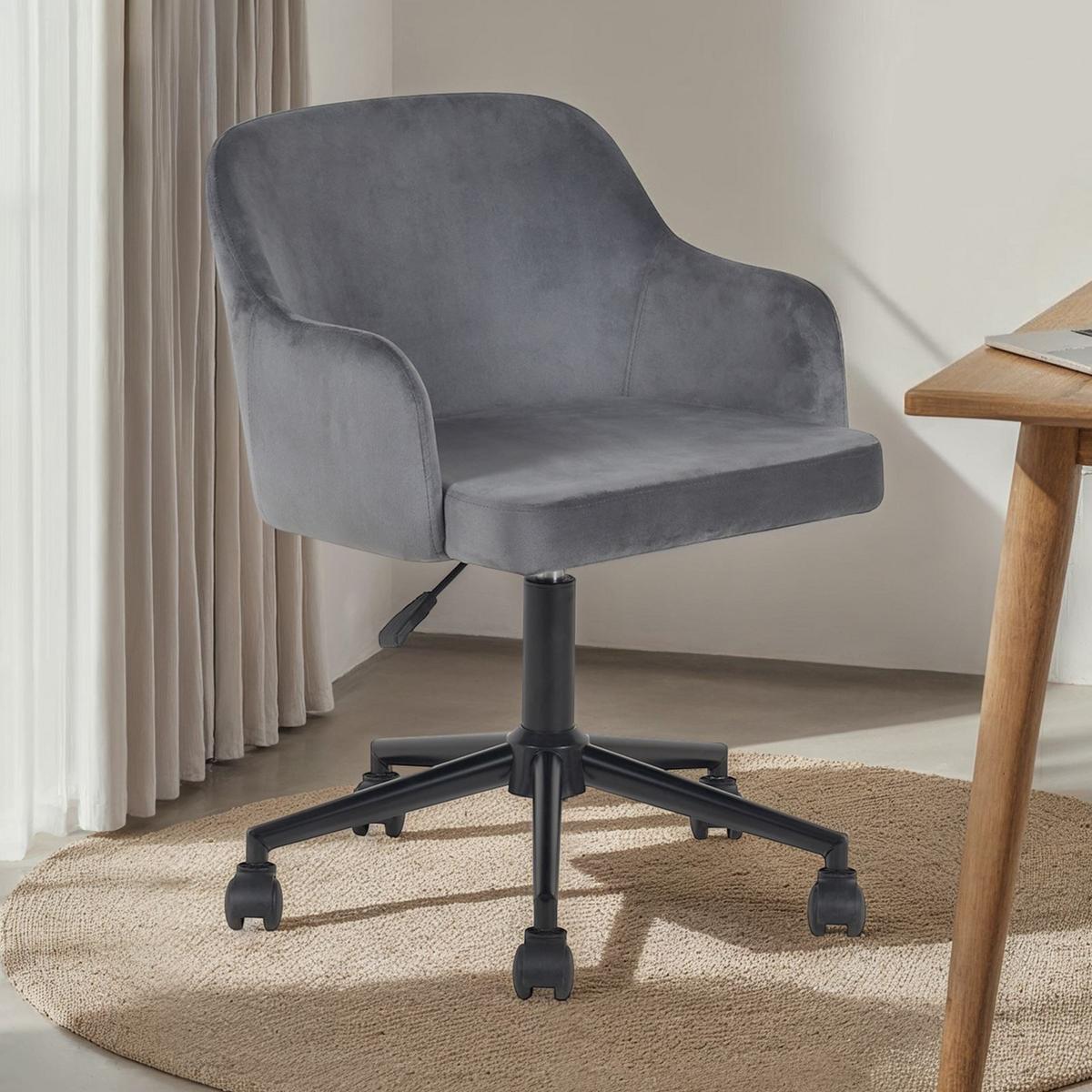 HOME-OFFICE DREHSTUHL OLIVER hellgrau - Hellgrau, Textil (52/87/56cm) - IDIMEX