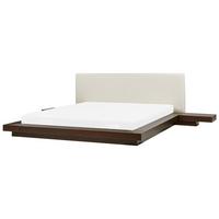 BETT mit Lattenrost 180/200 cm Dunkler Holzfarbton Zen - Dunkelbraun, Holzwerkstoff (180/200cm) - Beliani