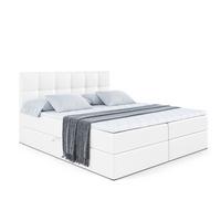 BOXBETT mit Matratze H3 und Lattenrost - MARCE - 140 x 200 cm - Weiß - Weiß Hochglanz, Holzwerkstoff (140/200cm) - ALTDECOR