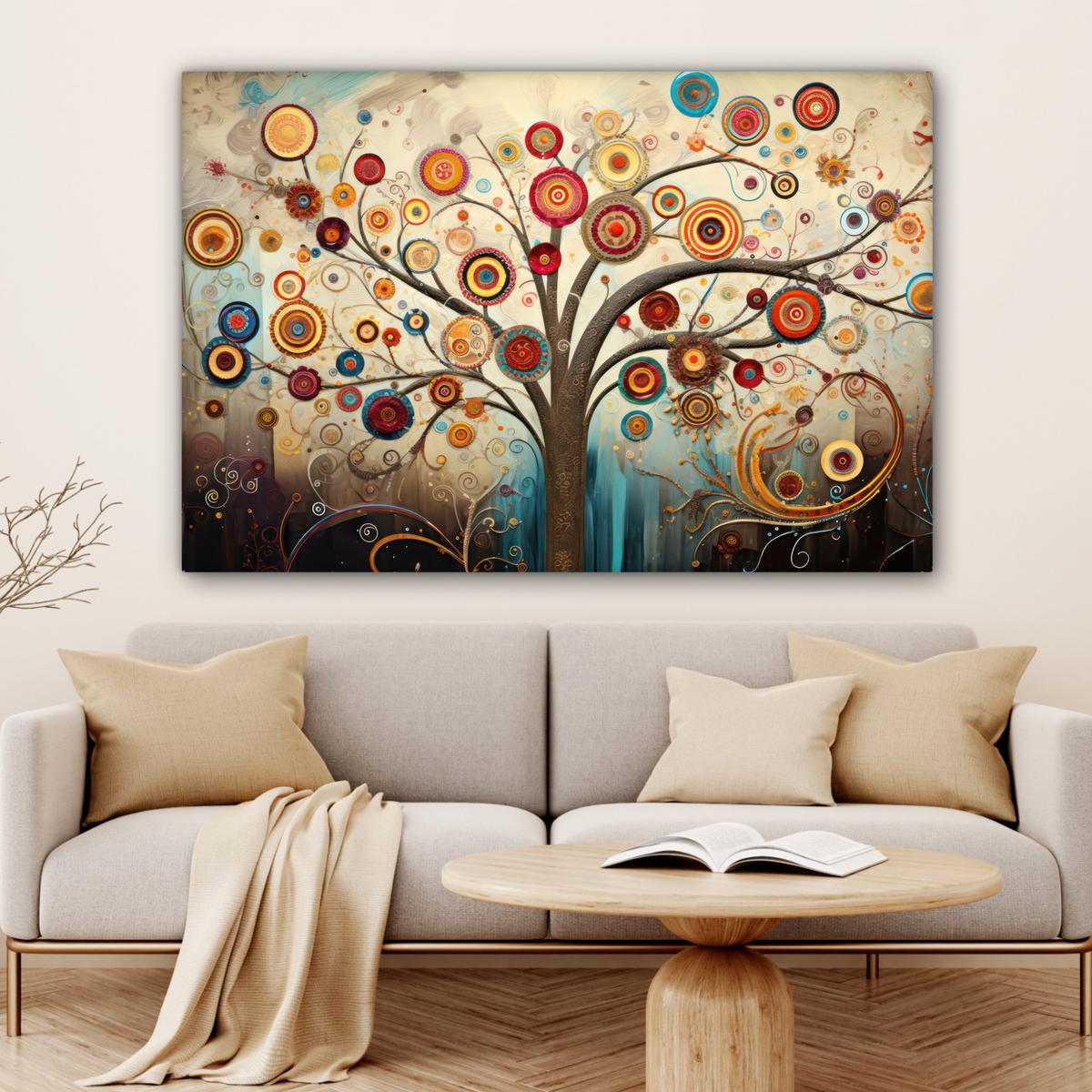LEINWANDBILD Baum - Baum des Lebens - Farbe Groß 140x90 cm - Braun, Textil (140/90cm) - MuchoWow