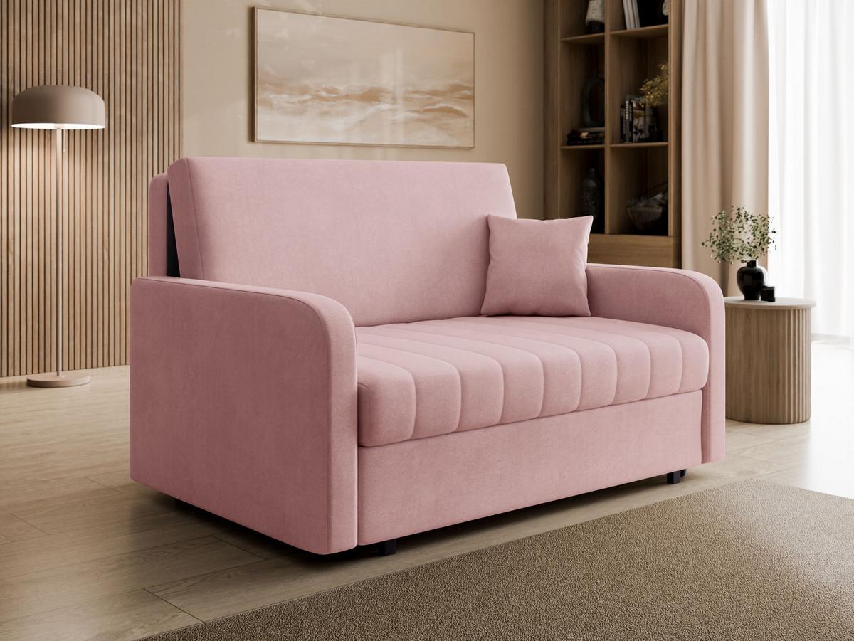 SCHLAFSOFA Viva Silk III - Schwarz/Rosa, Holz/Textil (152/85/98cm) - MIRJAN24