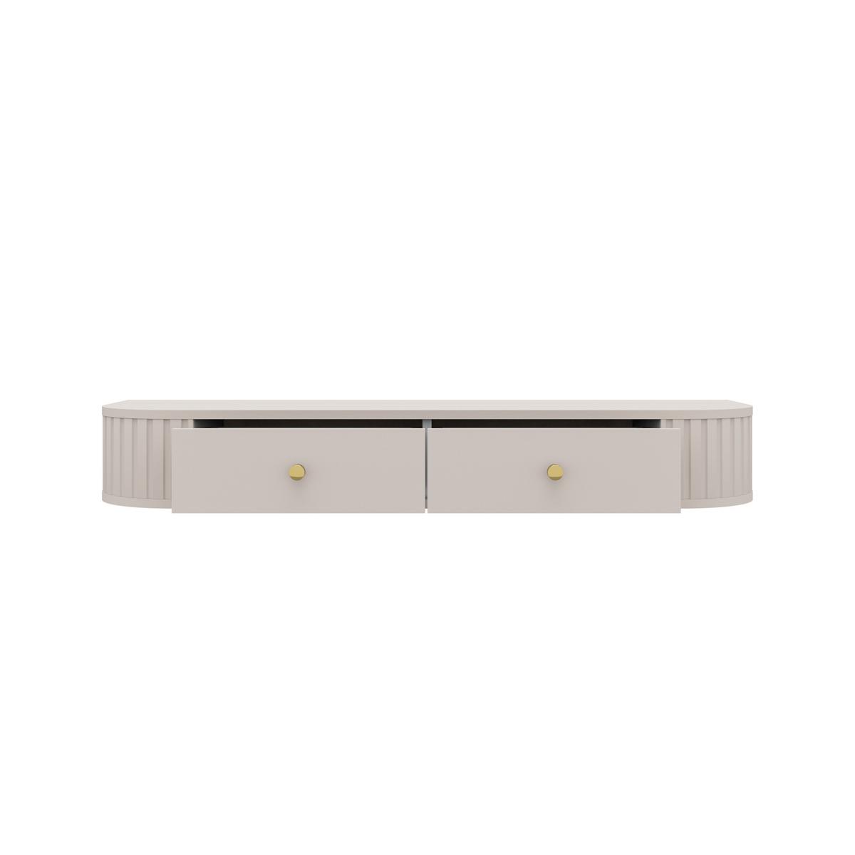 KONSOLENTISCH BOLLA 123/17,5/35,9 cm Hängender Kosmetiktisch mit Schubladen, Beige - Beige, Holzwerkstoff (35.9/123/17.5cm) - MASSENO