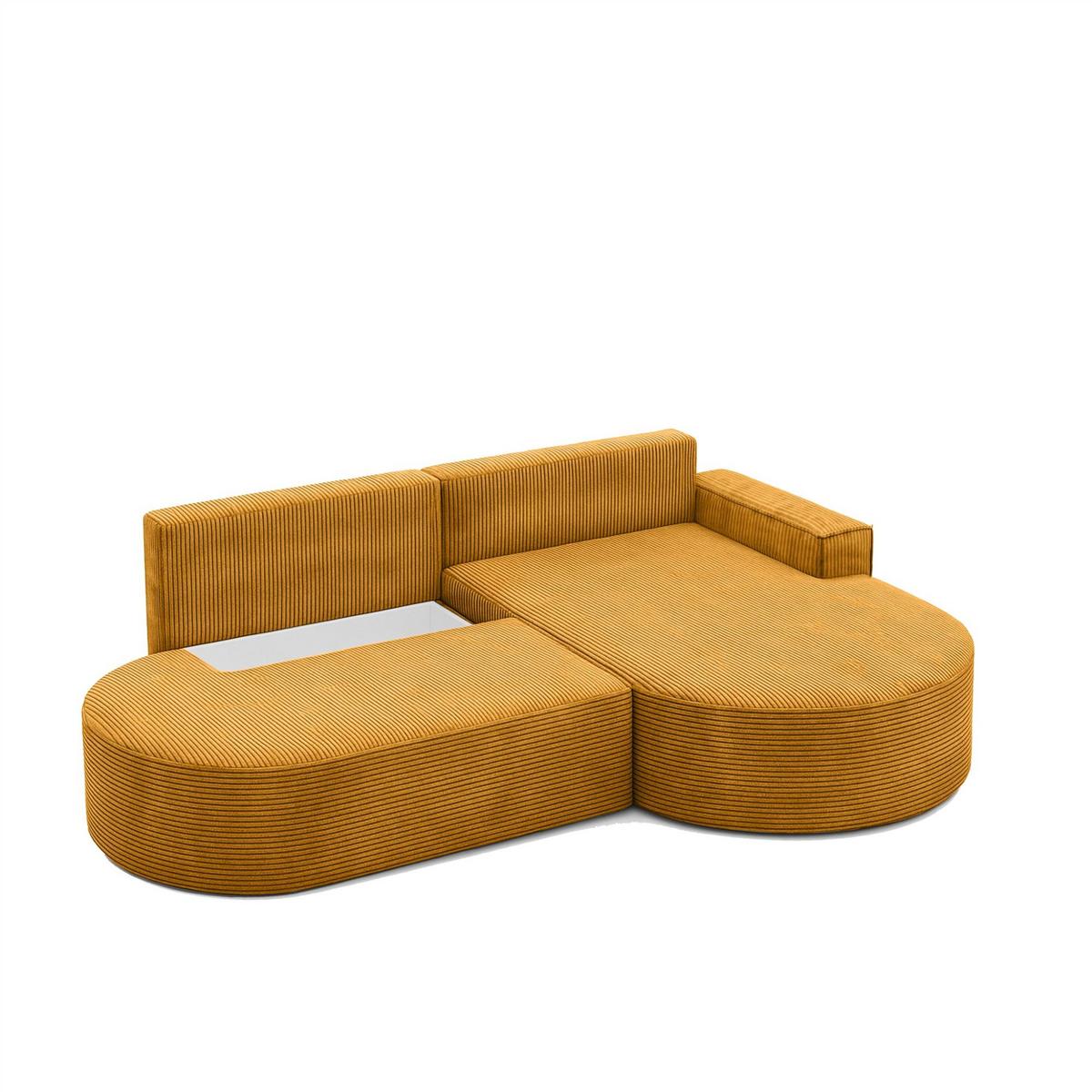 ECKSOFA Venedig Mit Schlaffunktion - Gelb, Holzwerkstoff/Textil (278/179cm) - Fun Möbel