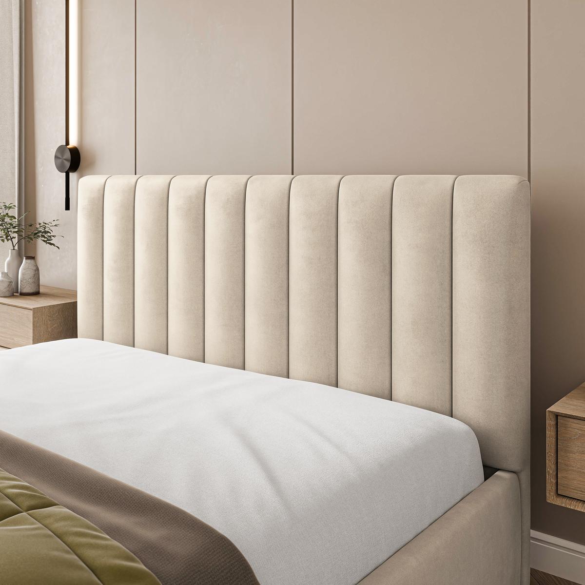 POLSTERBETT DEMERA MGV 180x200 cm mit Bettkästen - Beige - Beige, Holz (180/200cm) - MASSENO