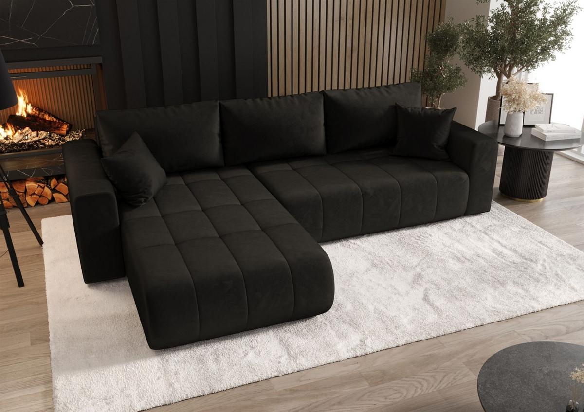 ECKSOFA Camila - Dunkelgrau, Holzwerkstoff/Textil (280/185cm) - Fun Möbel