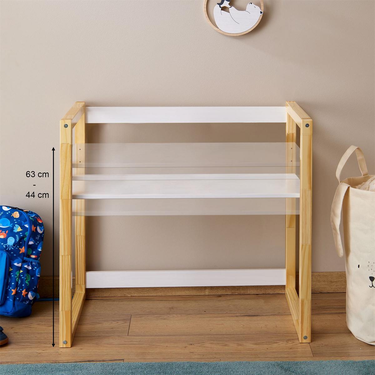 KINDERSCHREIBTISCH SUZA - Naturfarben/Weiß, Holz (80/76/48cm) - IDIMEX