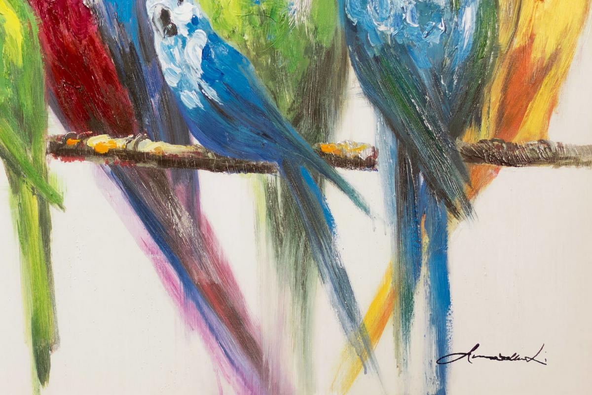 ACRYLBILD HANDGEMALT 120/60 cm - Blau/Gelb, Holz/Textil (120/60cm) - KUNSTLOFT