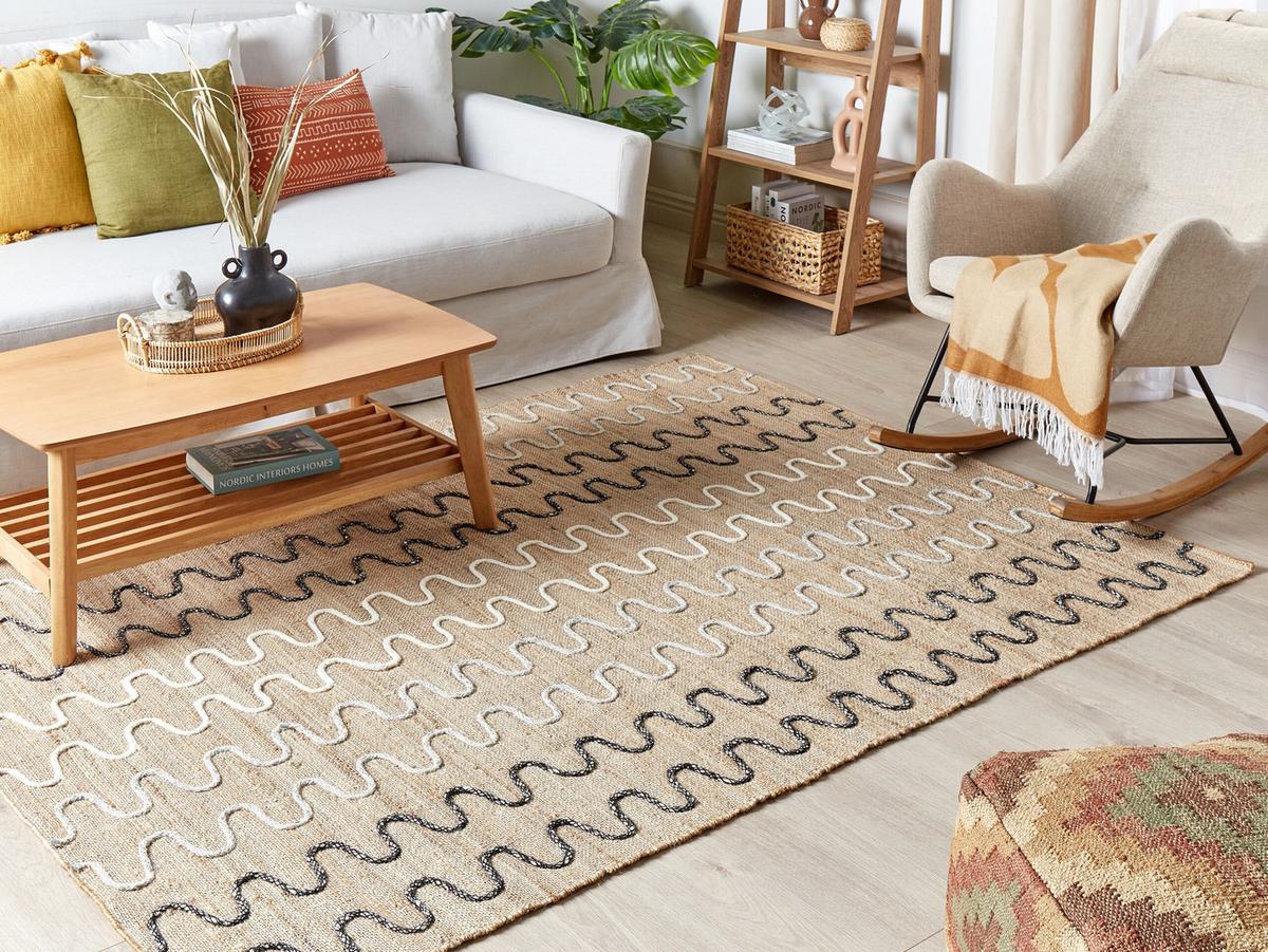 KURZFLOR-TEPPICH Sogut 200/140 cm - Beige, Naturmaterialien (140/200cm) - Beliani