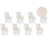SITZAUFLAGEN 8er-Set Hellbeige 42/95 cm Maui Premium - Beige, Textil (95/5/42cm) - Beliani